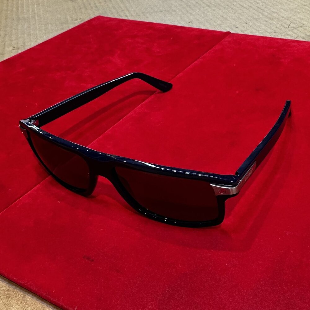 Cartier Santos De Cartier Rectangular Sunglasses 100% Authentic CT0076S Blue